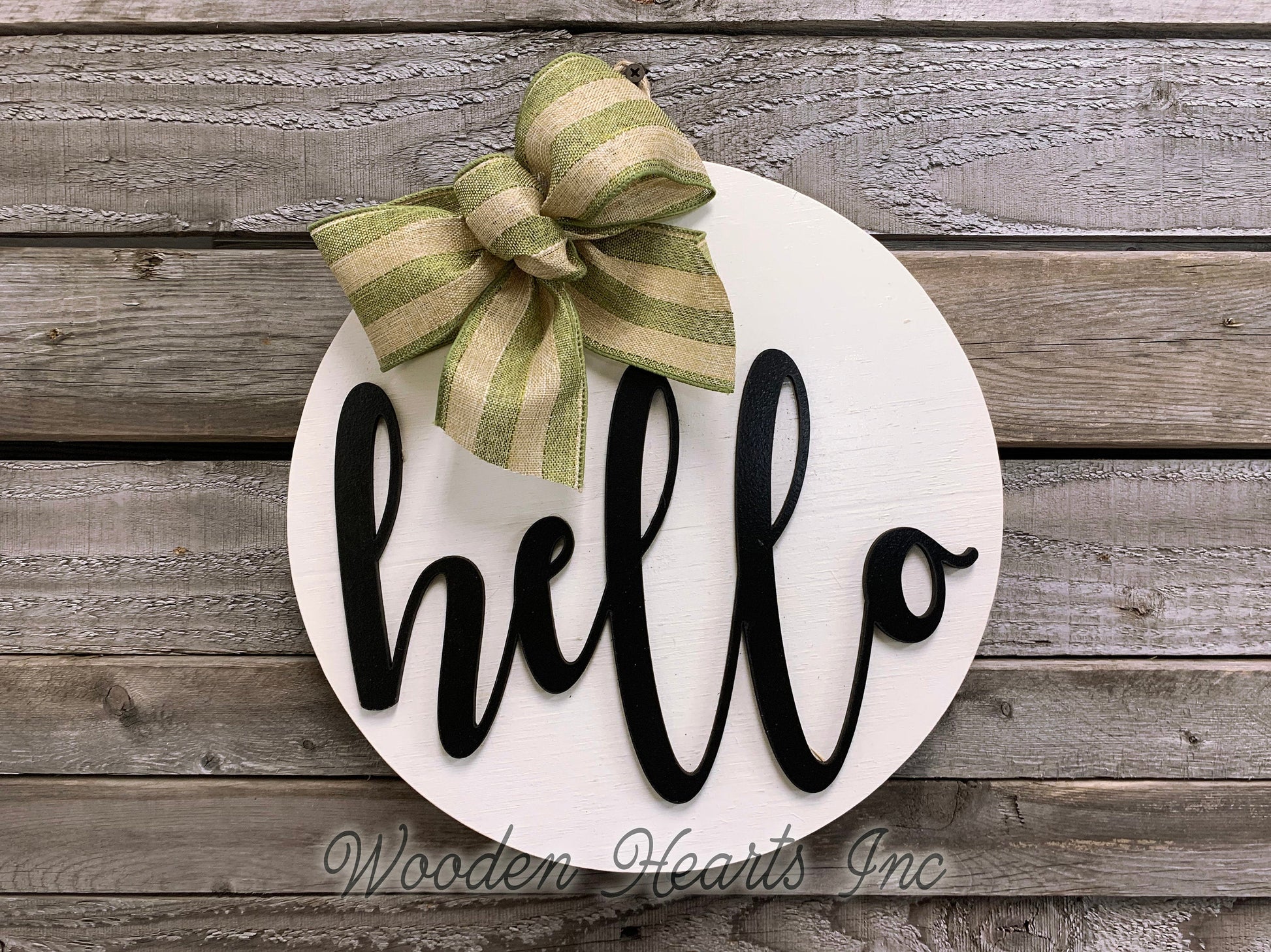 SMALL MAGNETIC BOW for 12" Round Welcome Sign *Interchangeable throughout the year! Accessory - Wooden Hearts Inc