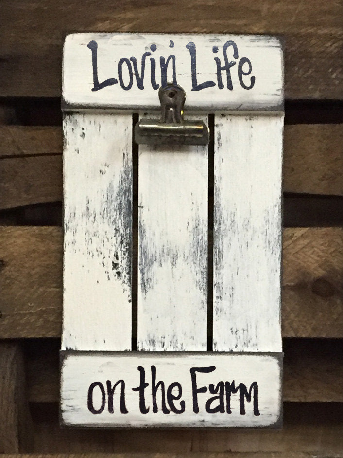 picture FRAME Photo SIGN Reclaimed Lovin Life at the Lake on the Farm Wood Gift Home - Wooden Hearts Inc