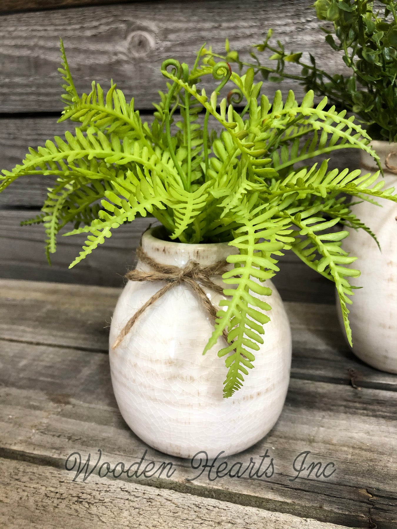 Cream Vase SUCCULENT PLANTS in Ceramic Pottery bottle Pot Jar Mini Greenery Decor - Wooden Hearts Inc