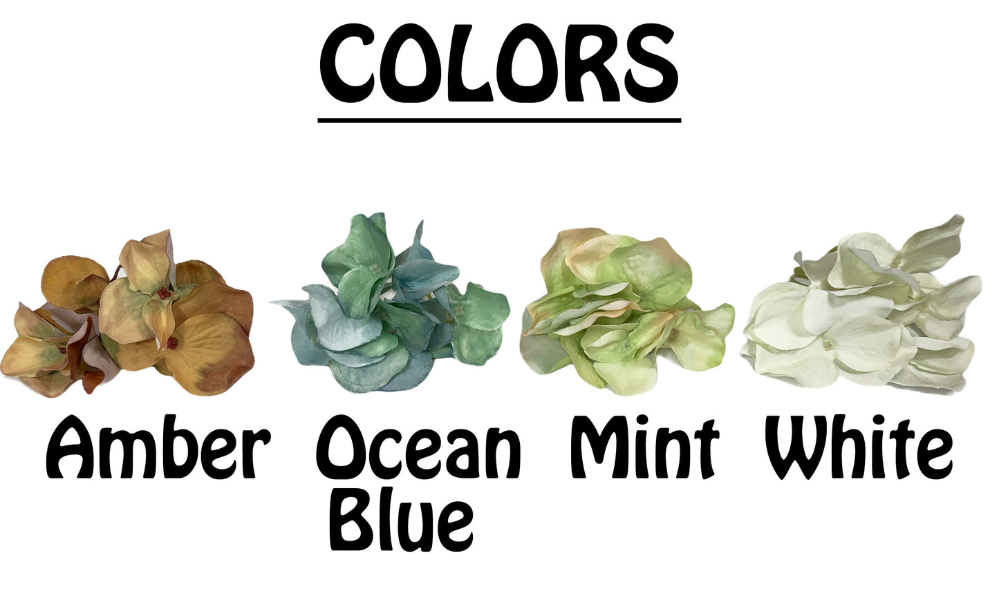 1 BAG FLOWER Petals Hydrangea *Great for Weddings, Crafts, and more! *Blue Green Amber White - Wooden Hearts Inc