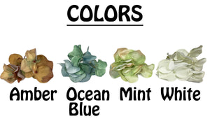 1 BAG FLOWER Petals Hydrangea *Great for Weddings, Crafts, and more! *Blue Green Amber White - Wooden Hearts Inc