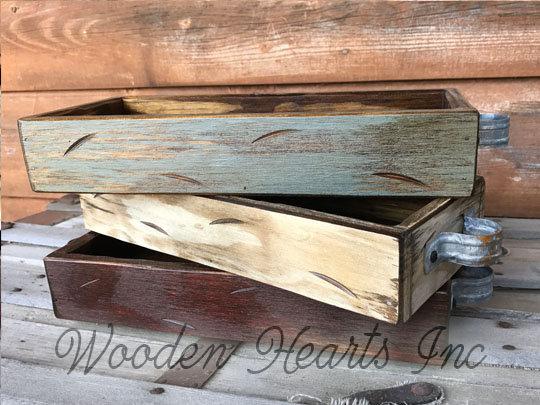 Wood TRAY ONLY Medium Quart Size (Fits 3 Quart Jars) Create a MASON Jar Centerpiece - Wooden Hearts Inc